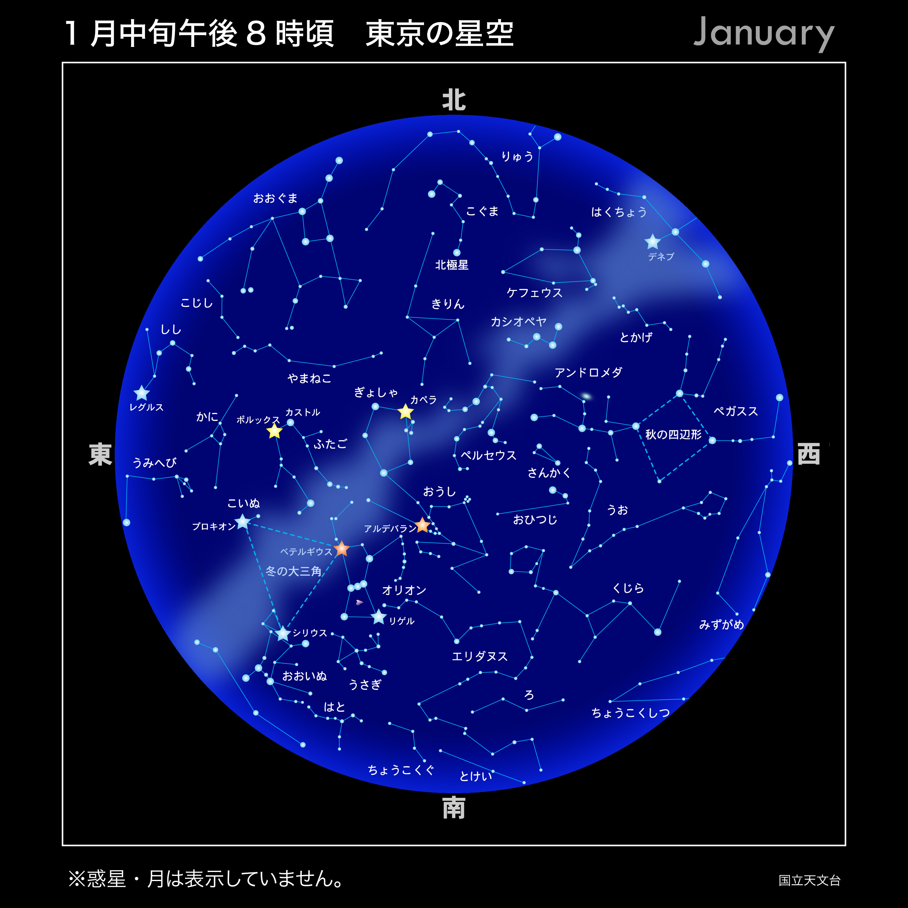 各月ごとの星空イラスト 国立天文台 Naoj