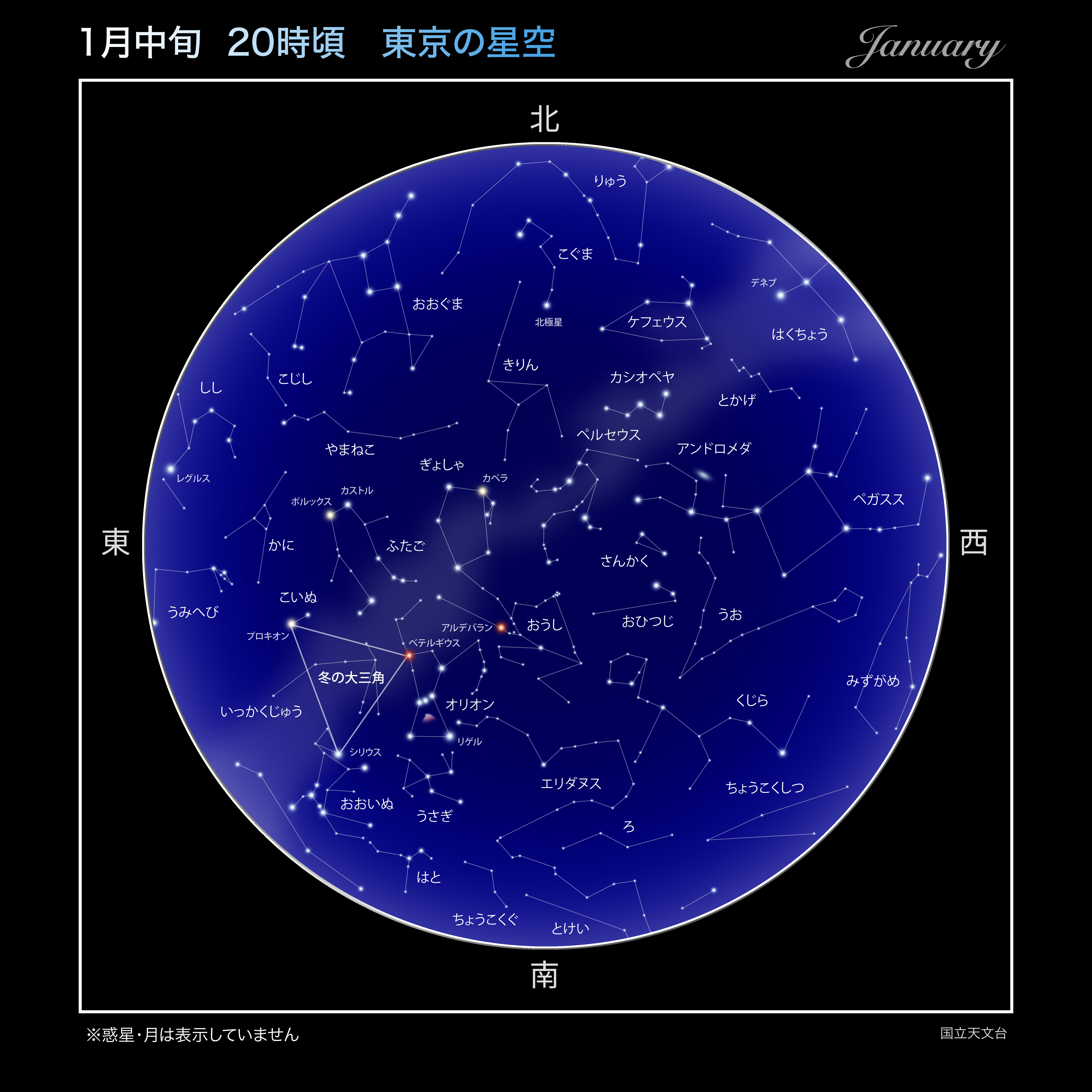 各月ごとの星空イラスト 国立天文台 Naoj