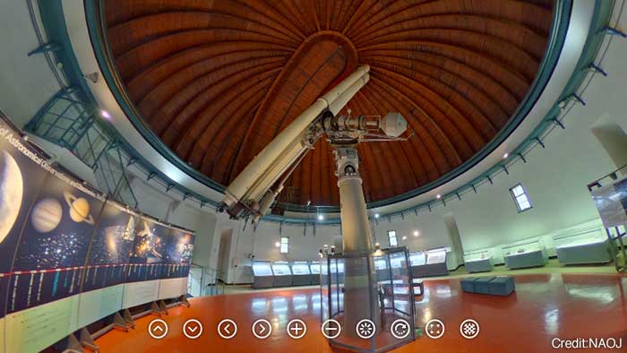 写真：天文台歴史館2階 全天球画像
