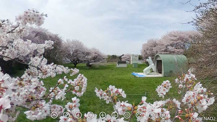 写真：太陽フレア望遠鏡周辺 全天球画像