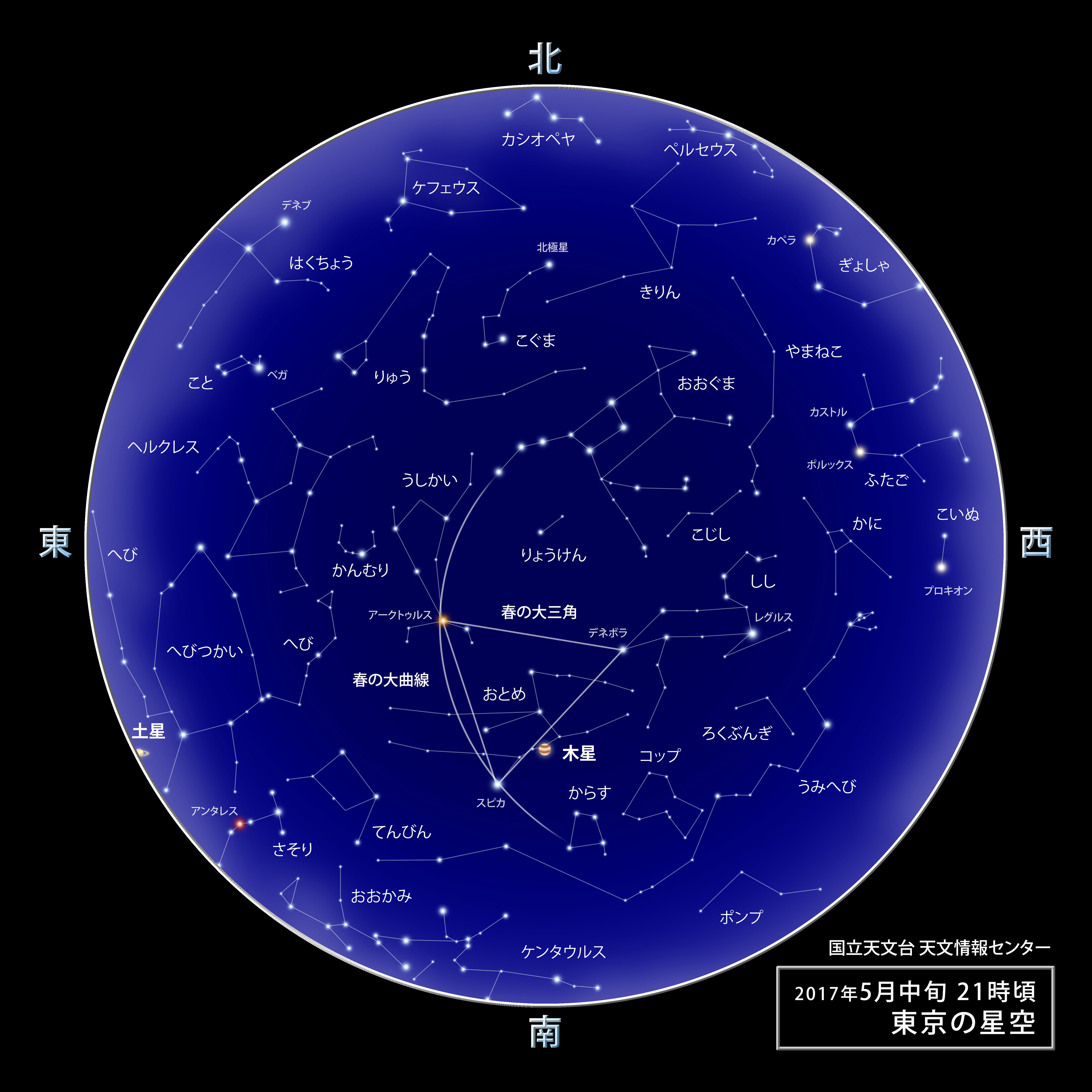 東京の星空 カレンダー 惑星 17年5月 国立天文台 Naoj