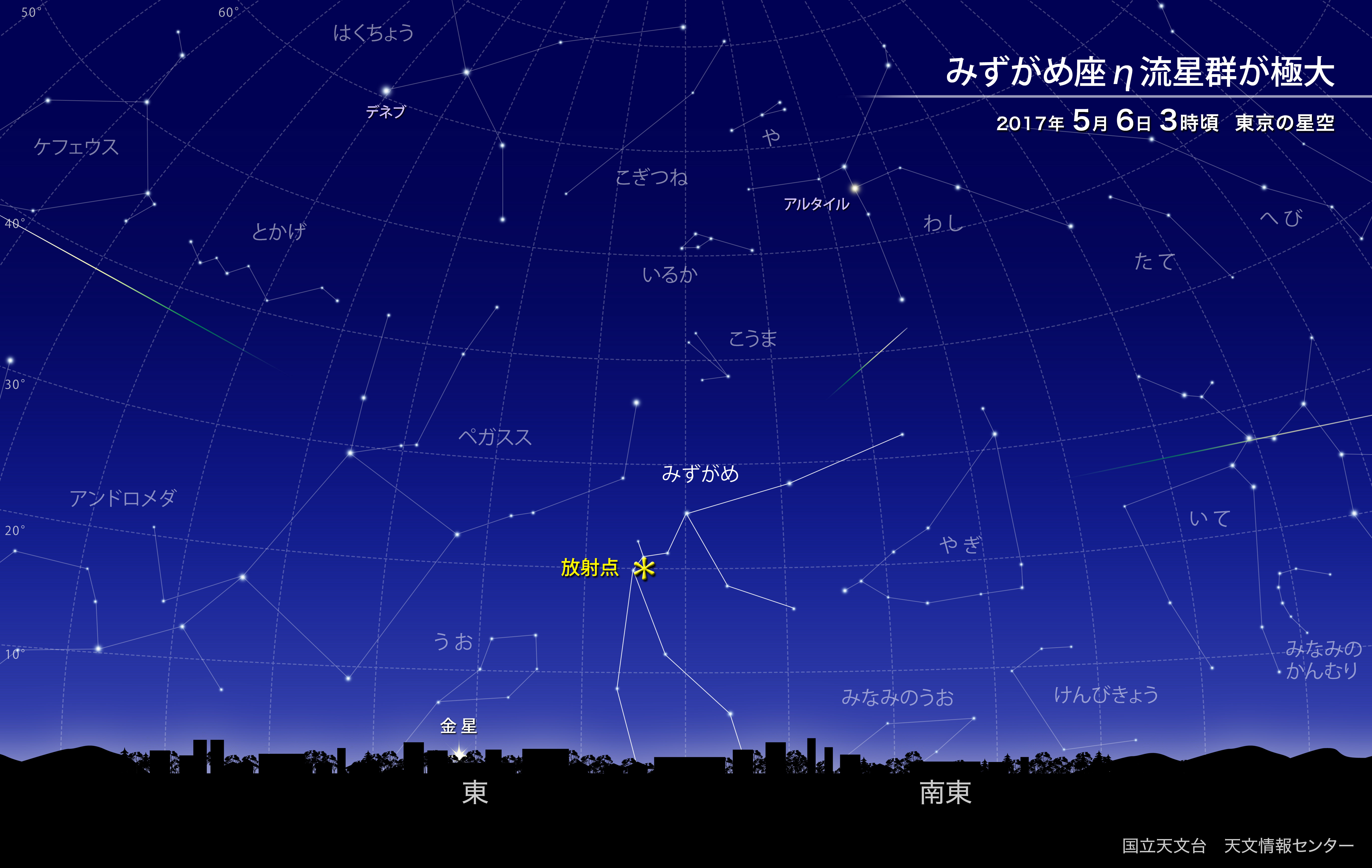 自然科学研究機構 国立天文台みずがめ座η流星群が極大（2017年5月）