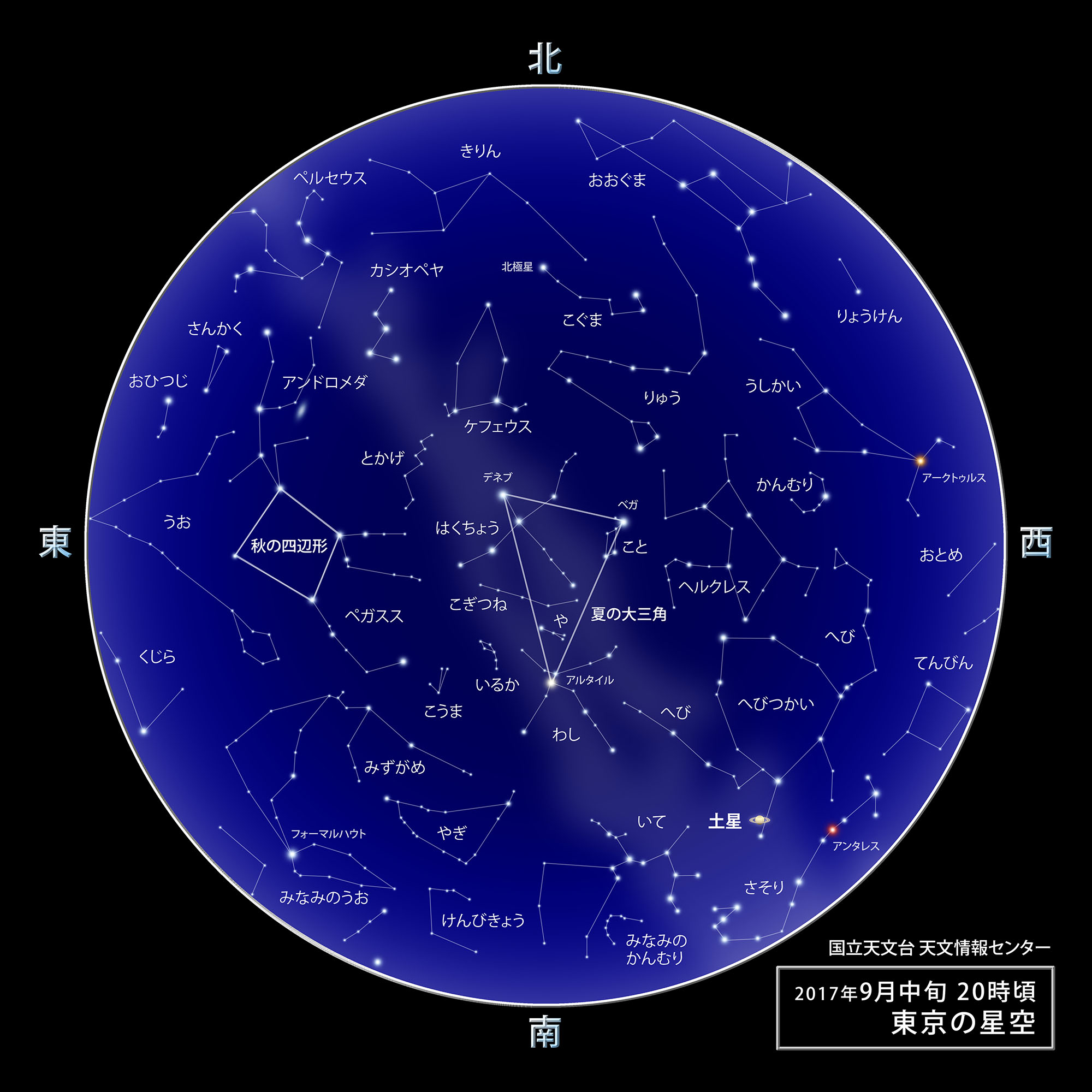 東京の星空 カレンダー 惑星 17年9月 国立天文台 Naoj