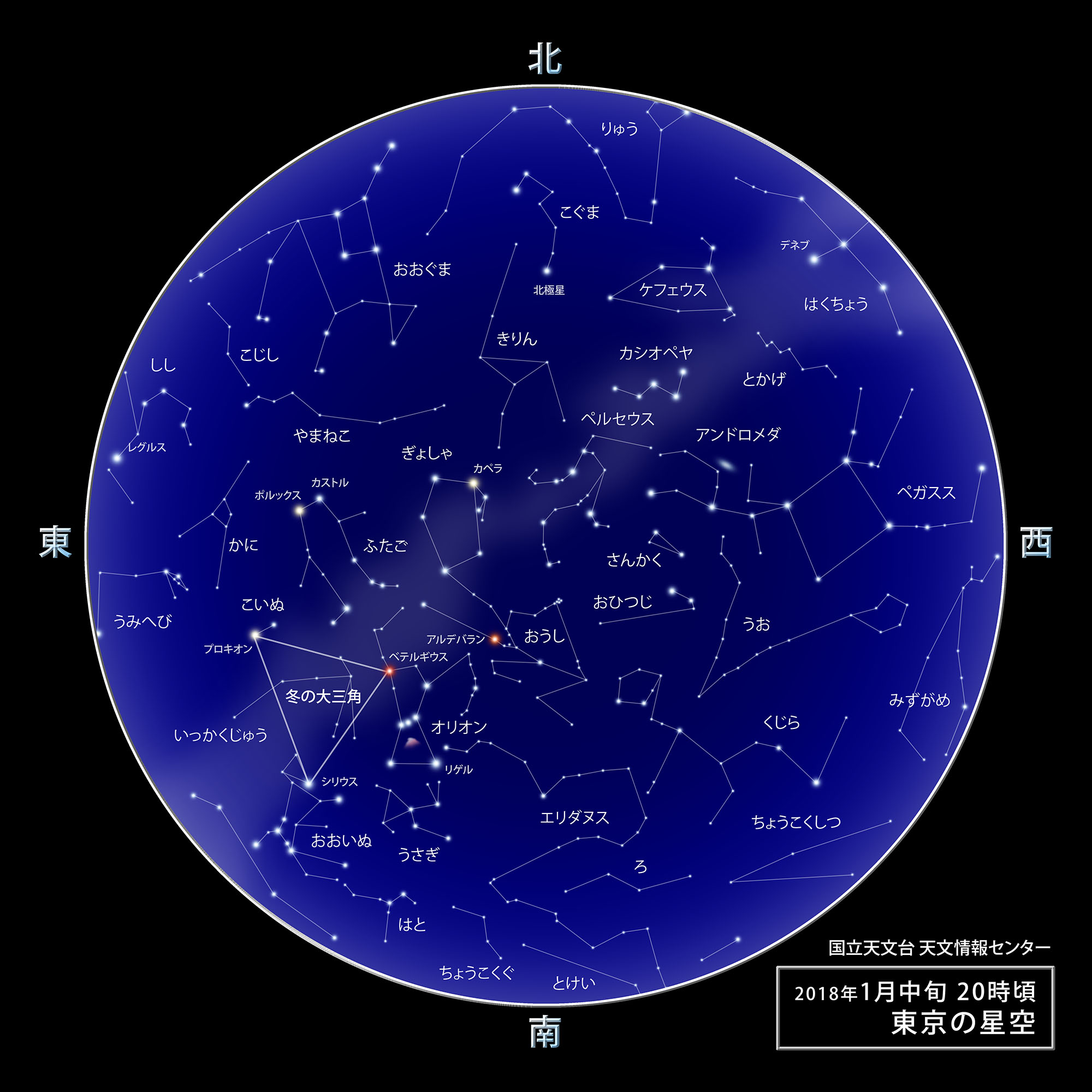 東京の星空 カレンダー 惑星 18年1月 国立天文台 Naoj