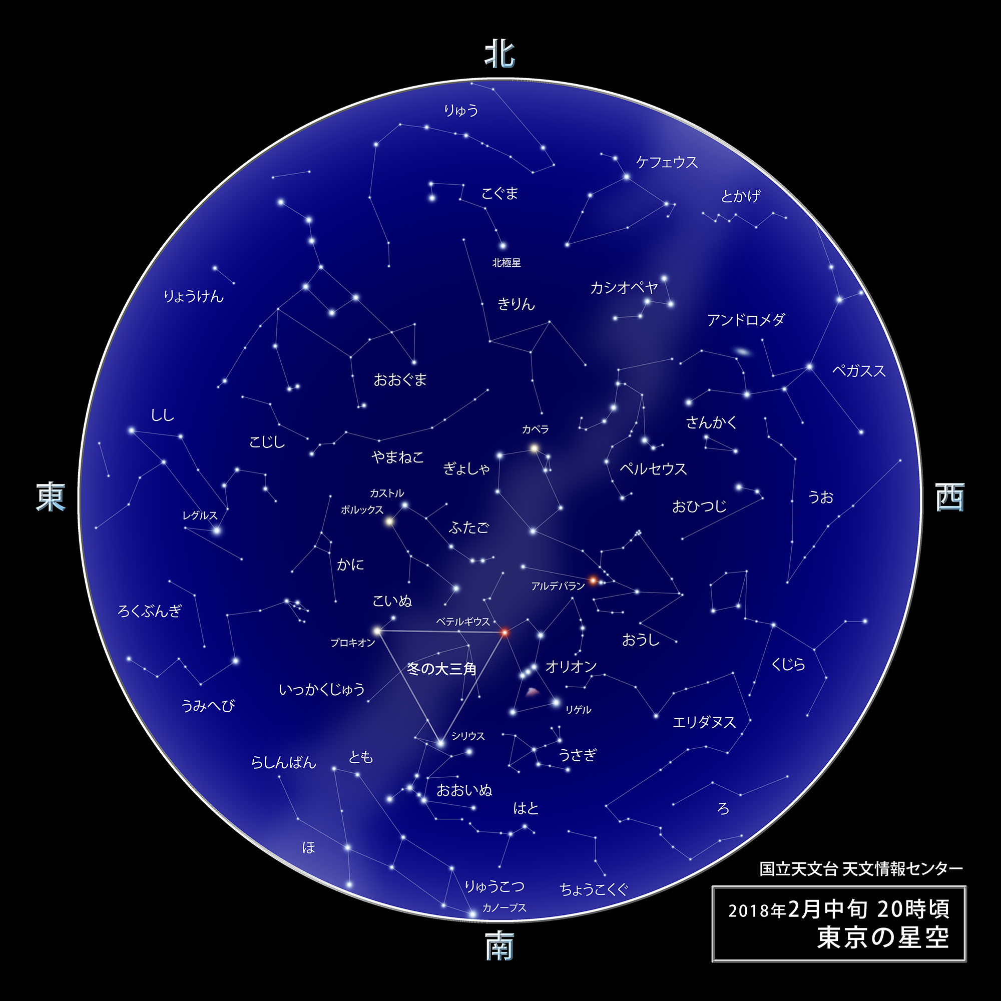 東京の星空 カレンダー 惑星 18年2月 国立天文台 Naoj