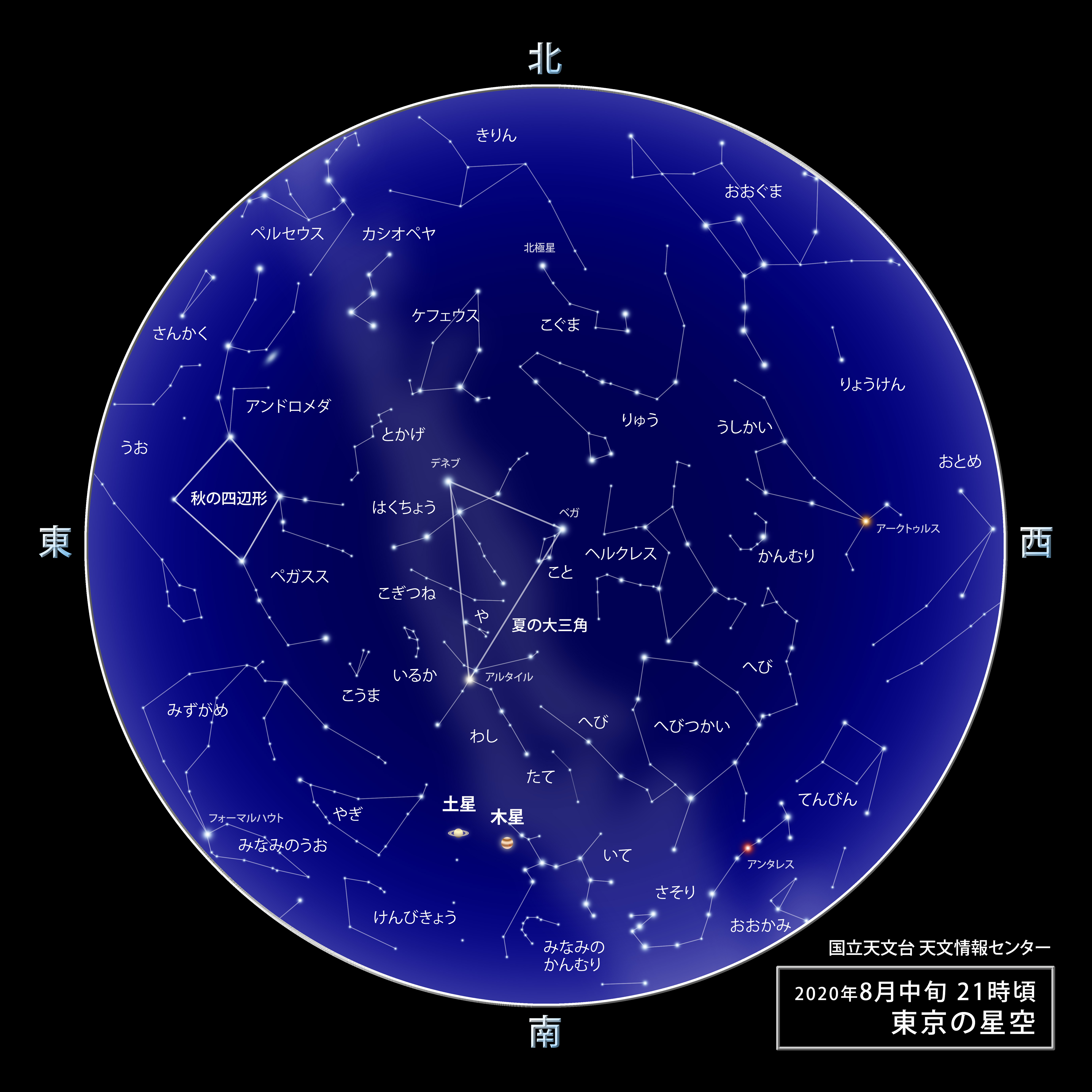 東京の星空 カレンダー 惑星 年8月 国立天文台 Naoj