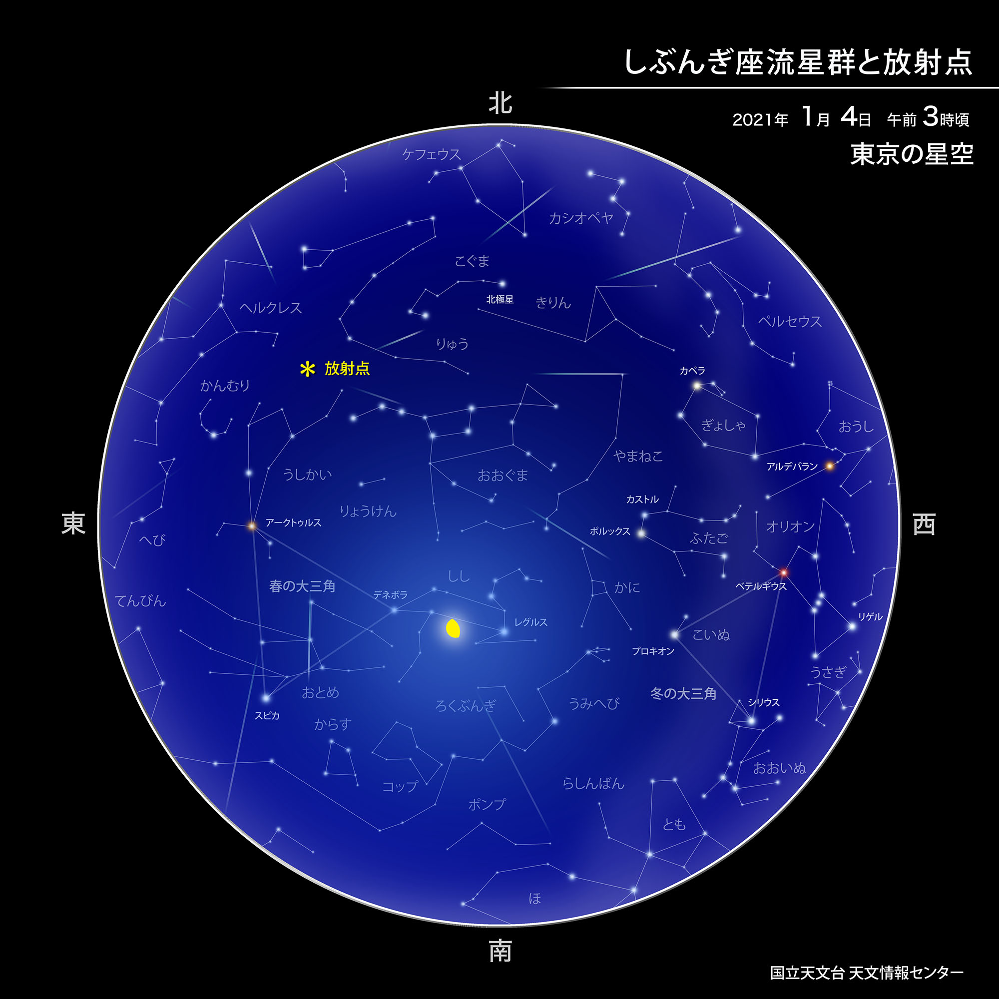 自然科学研究機構 国立天文台しぶんぎ座流星群が極大（2021年1月）