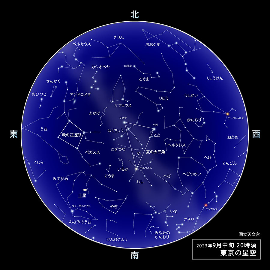 東京の星空(2023年9月中旬20時頃)