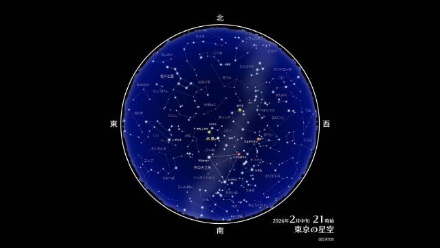 東京の星空・カレンダー・惑星（2026年2月）
