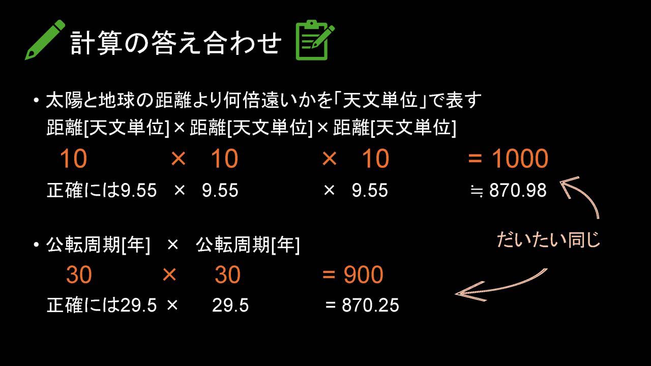 計算の答え合わせ。定例観望会資料から