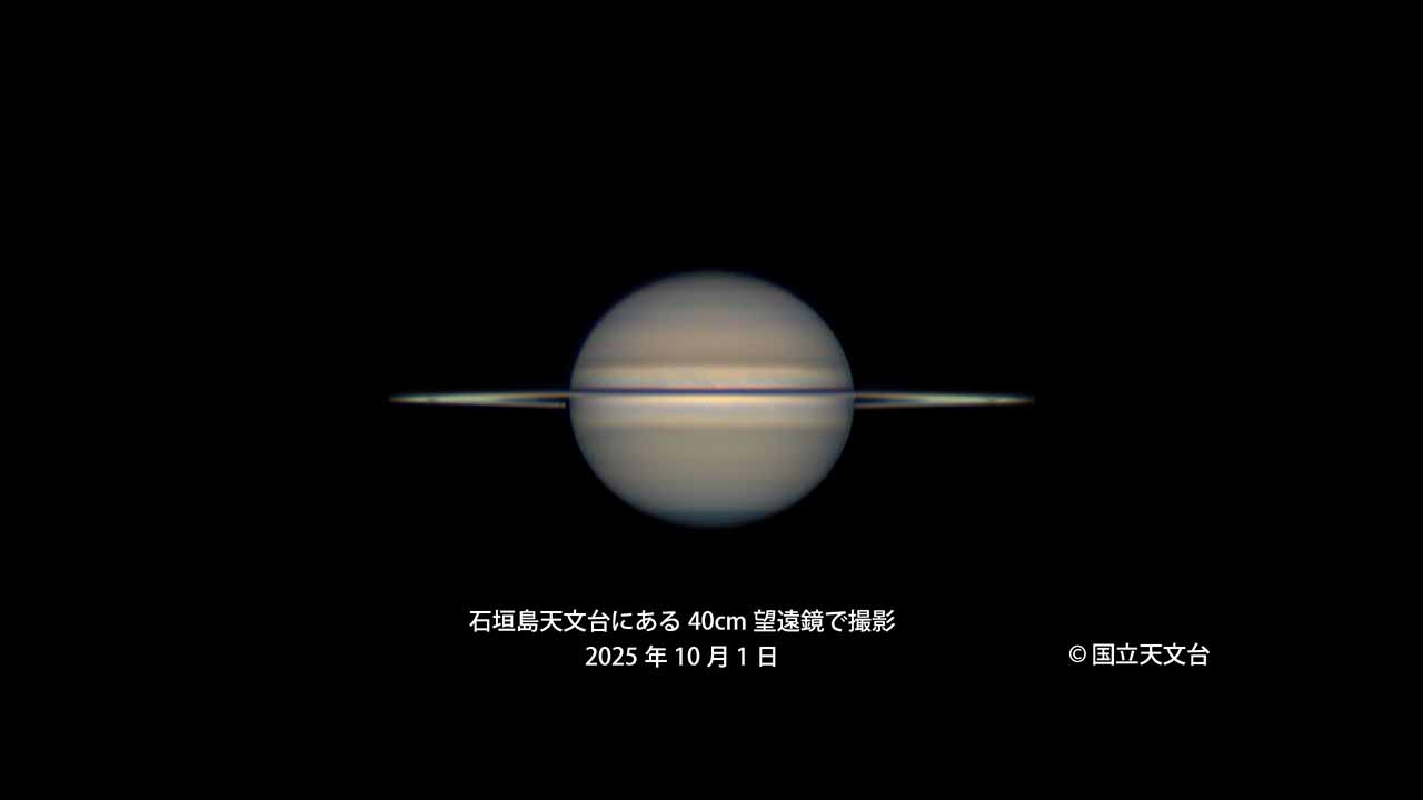石垣島天文台にある40センチメール望遠鏡で2025年10月1日に撮影した土星の写真