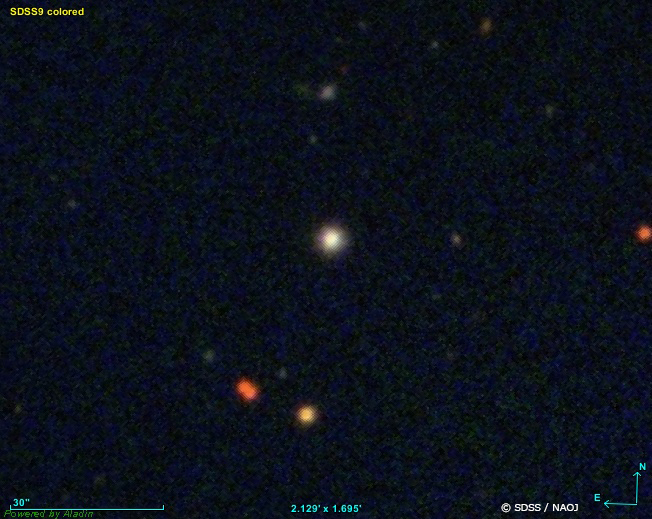SDSS J0018-0939の可視光画像