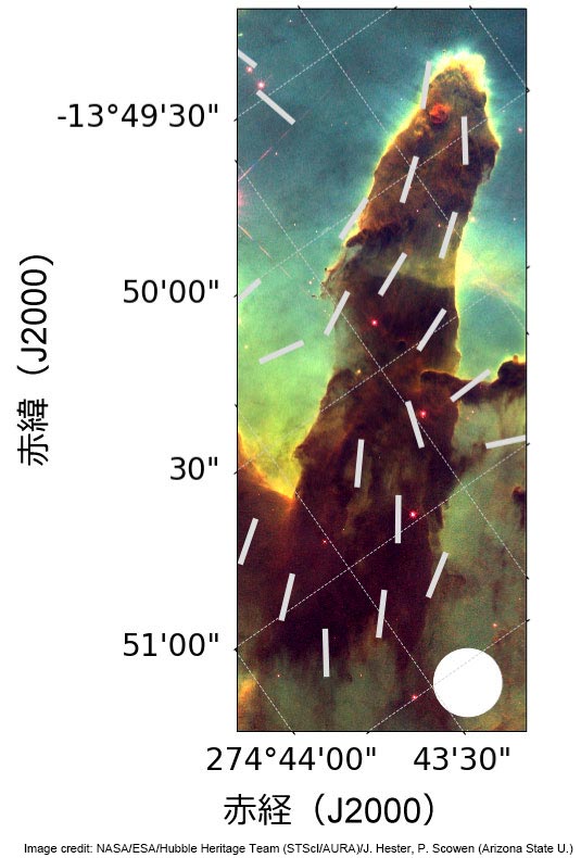 「創造の柱」の磁場構造