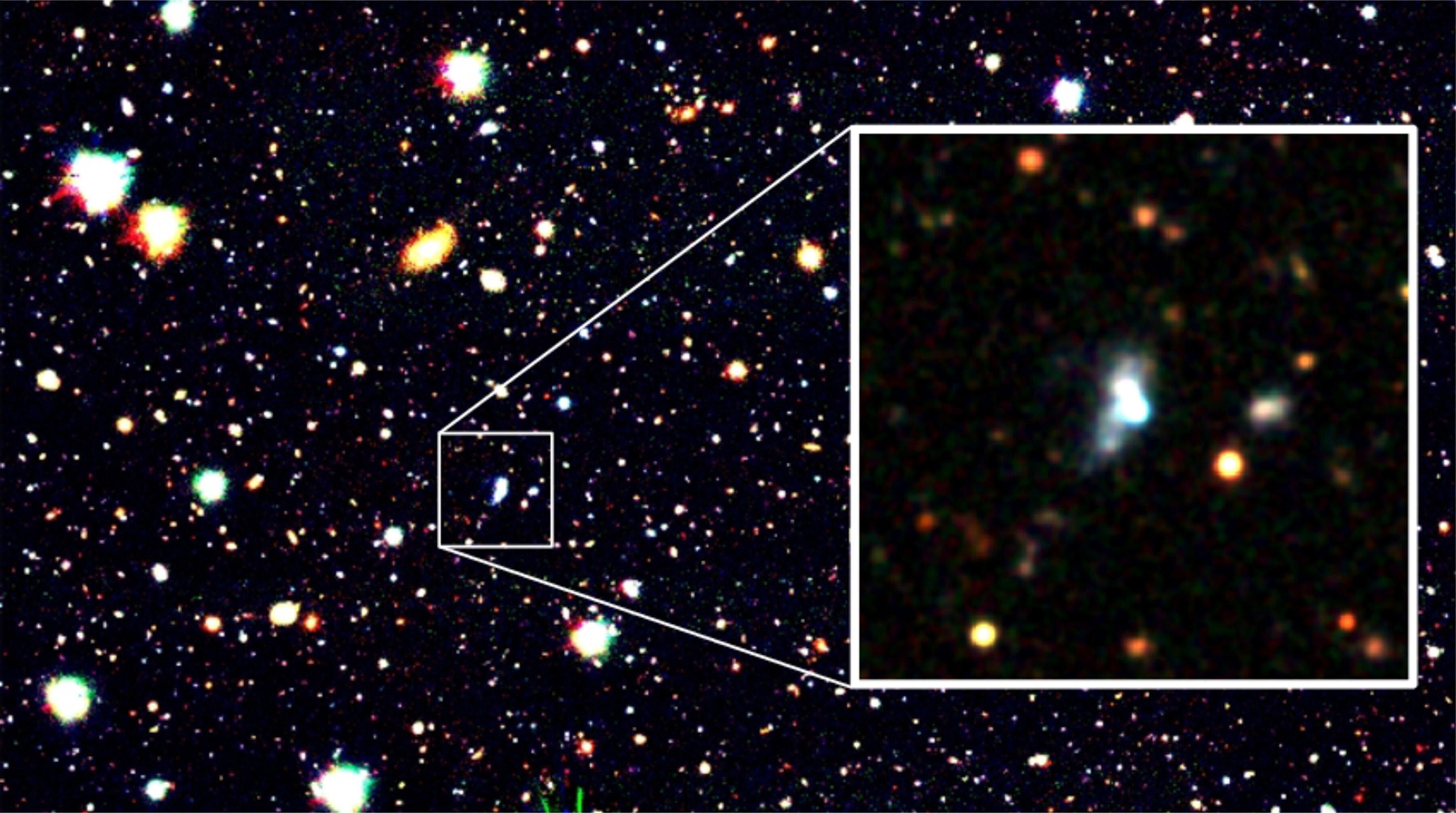 今の宇宙に残された 形成初期の銀河を発見 すばる望遠鏡と機械学習で銀河の酸素量の世界記録を更新 国立天文台 Naoj