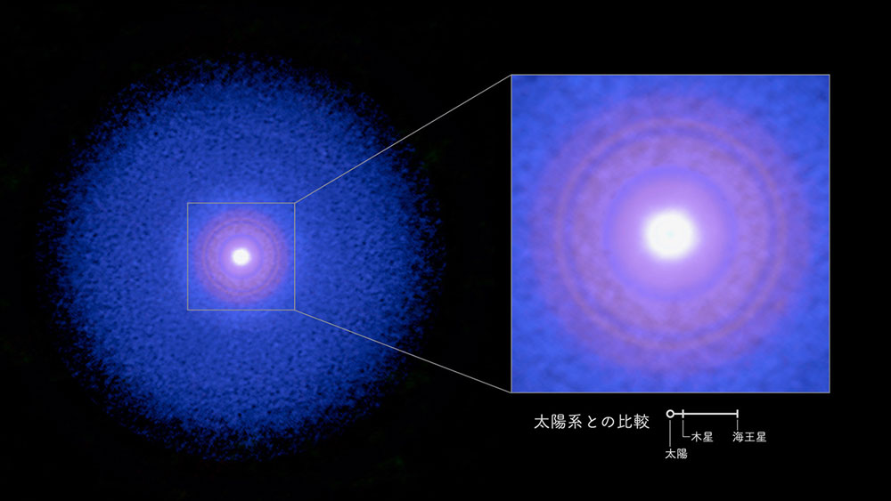 うみへび座TW星を取り巻く原始惑星系円盤。