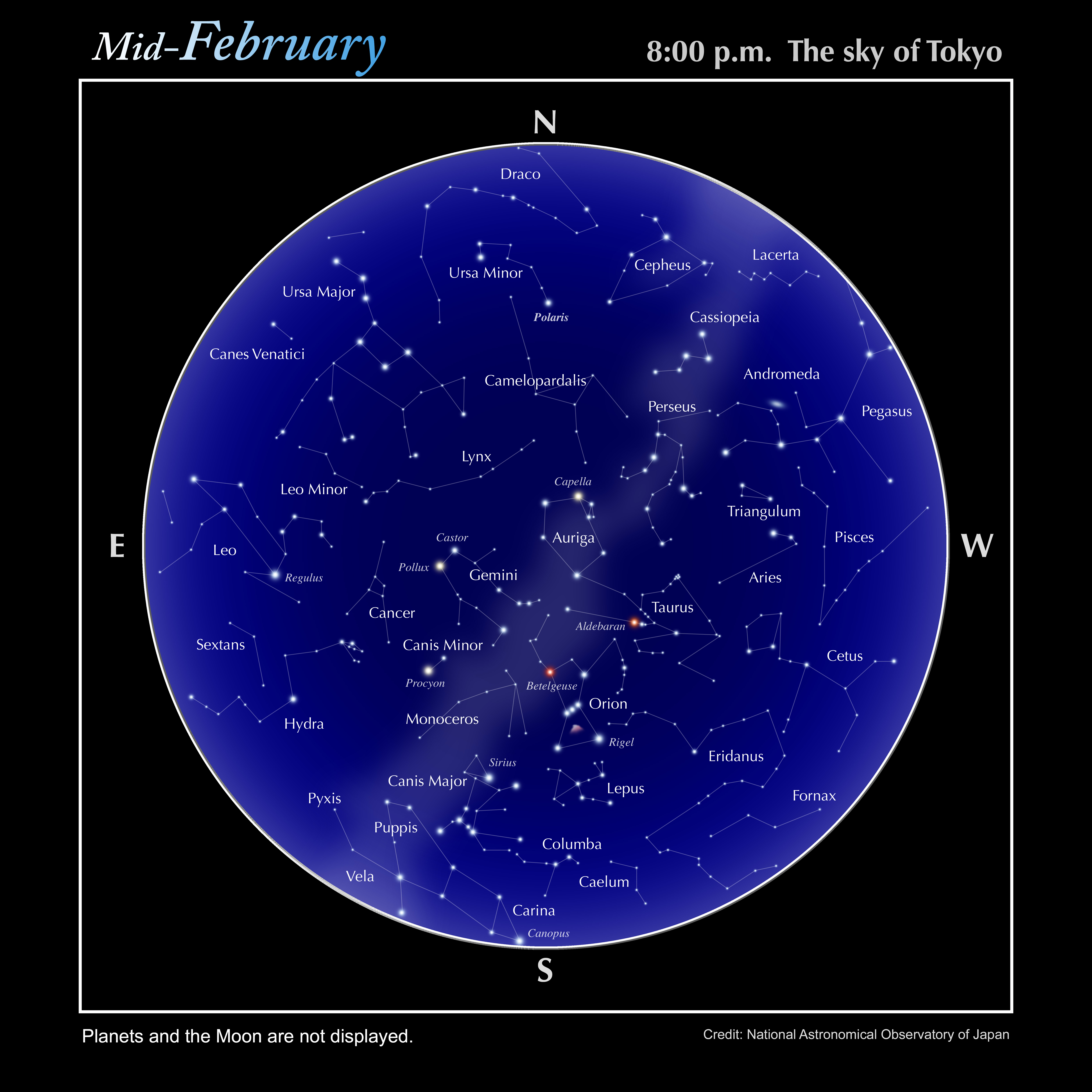 Star Chart | NAOJ: National Astronomical Observatory of