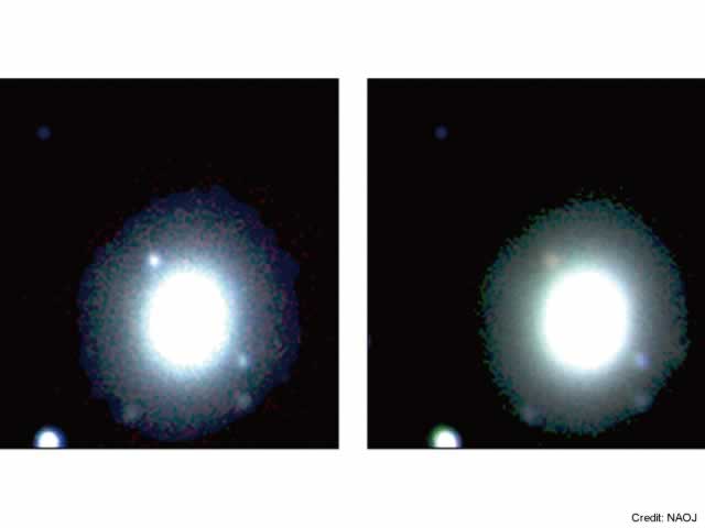 Three-color false-color composite images showing the time evolution of the optical and near-infrared counterpart of GW170817 made using data from the Subaru Telescope