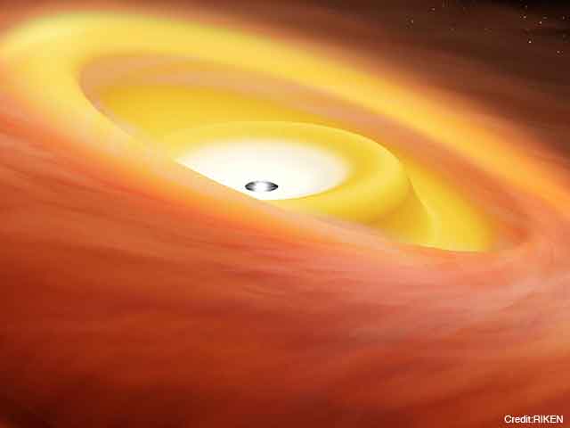 Figure:Artist’s impression of a warped disk around a protostar.