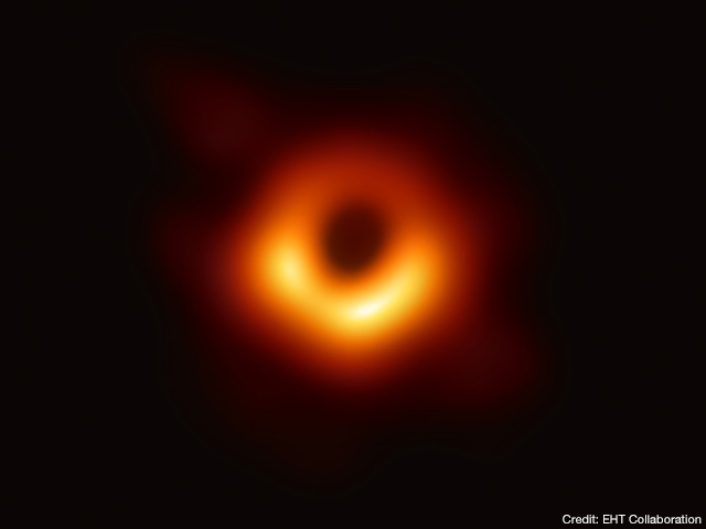 The first image of the shadow of the black hole in the center of M87 taken with EHT.