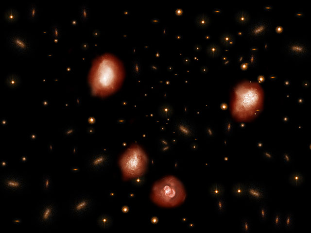 Artist’s impression of the distant galaxies observed with ALMA