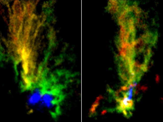 ALMA images of two molecular clouds