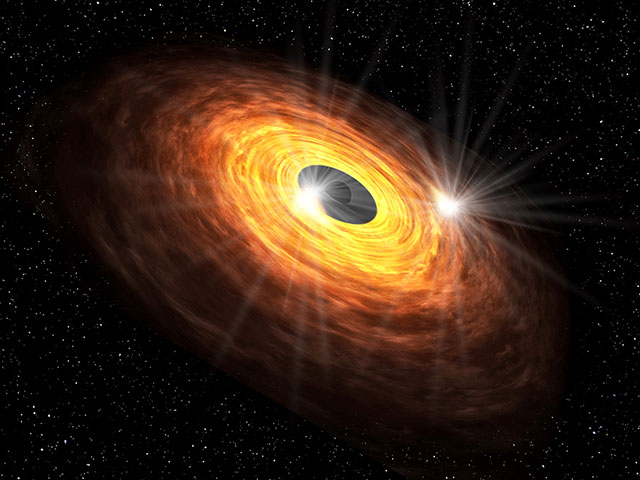 figure: Artist’s impression of the gaseous disk around the supermassive black hole. 
