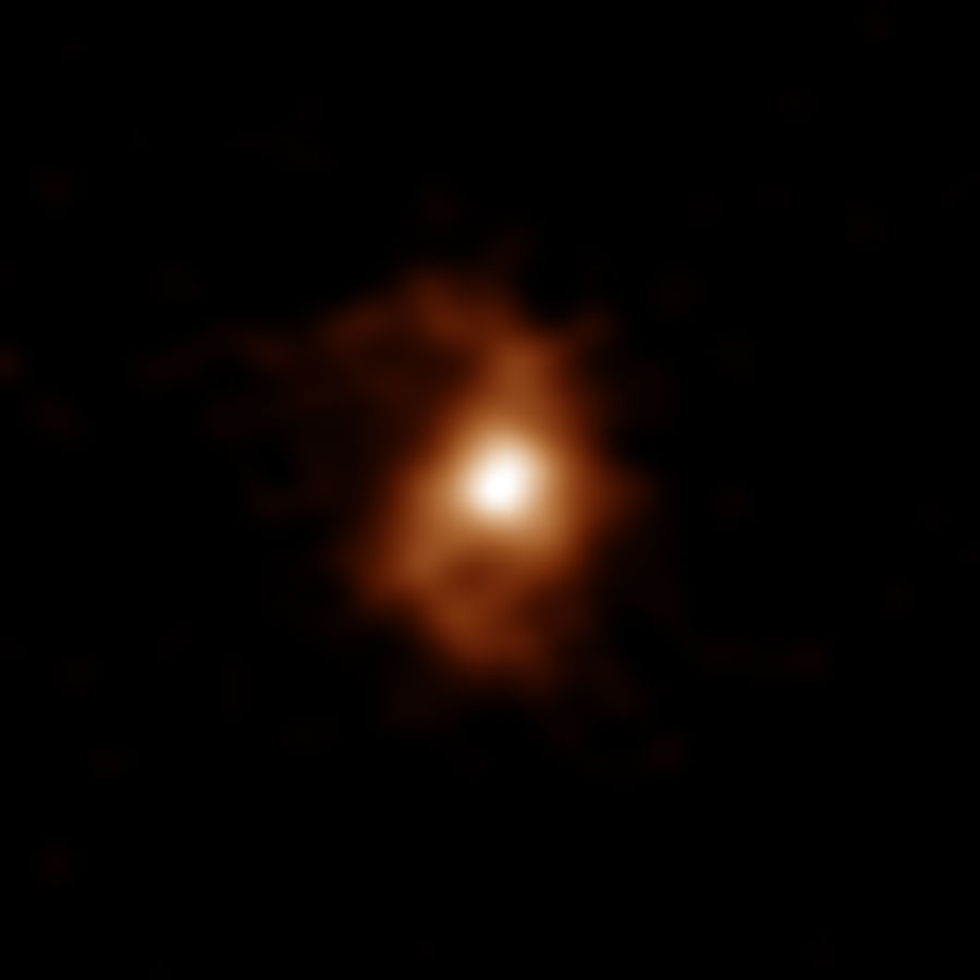 Imagen de ALMA de la galaxia BRI 1335-0417 con 12.400 millones de años