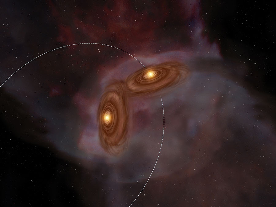 Binary System Caught Forming by ALMA