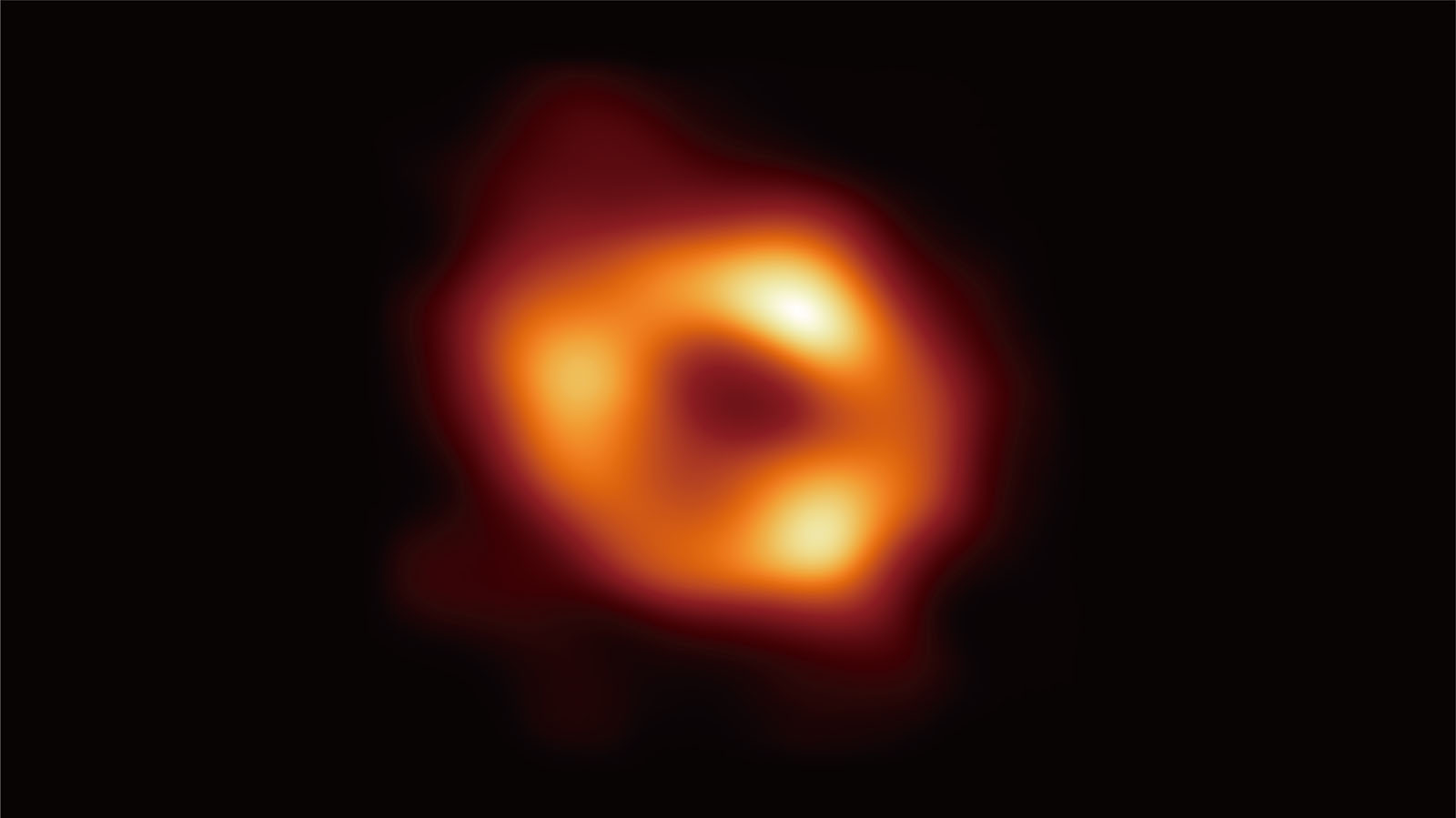 First image of the black hole at the centre of the Milky Way. This is the first image of Sgr A*, the supermassive black hole at the centre of our galaxy. 