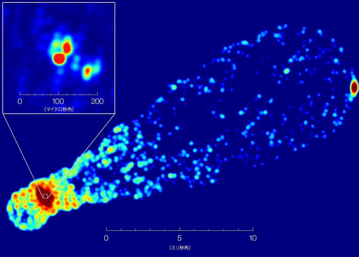 Radio images obtained from the reanalysis, showing the center of the elliptical galaxy M87.