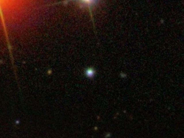 An optical image of LAMOST J101051.9+235850.2 taken from SDSS. It is 3000 light-years away in the direction of the constellation Leo, and is slightly less-massive than the Sun.