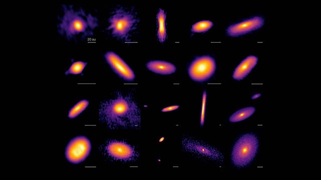 Images of disks around 19 protostars