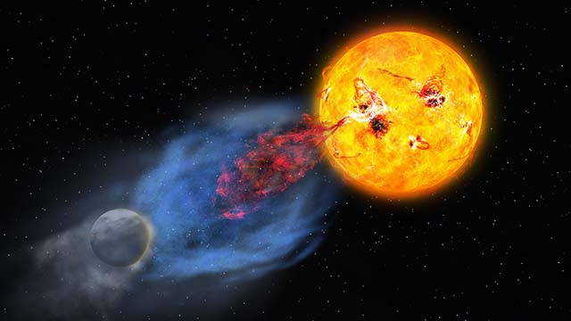 An artist’s impression of a mass ejection event from EK Draconis
