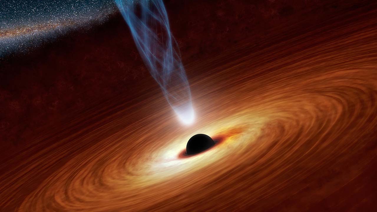 Artist's impression of a supermassive black hole system.