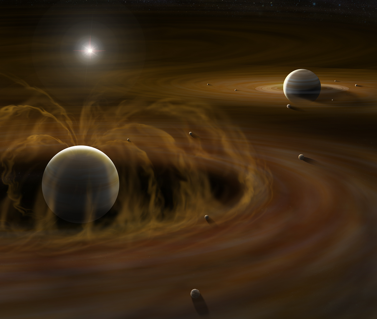 Artist’s impression of the simulations conducted in this research.