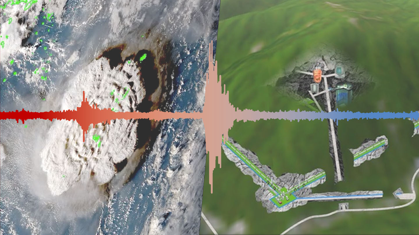 The actual wave pattern observed at KAGRA after the Tonga eruption. 