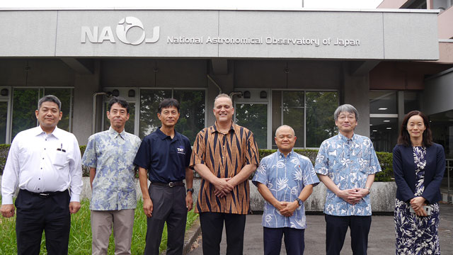 The Hawai`i County Mayor’s Delegation and their hosts at NAOJ. Mayor Alameda, fourth from left, and Mr. Nishimoto, fifth from left.